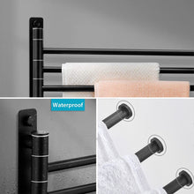 Load image into Gallery viewer, L 180 Rotating Towel Rack Space Aluminum Black Swing Bar Wall Mount Bathroom Kitchen Folding Towel Bars With Hook
