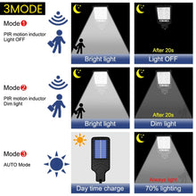 Load image into Gallery viewer, Solar Street Light Outdoor Wall Lamp Waterproof 3 Modes PIR Motion Sensor Garden Patio Porch Garage Security Lighting
