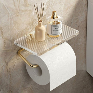 Toilet Paper Holder Acrylic and Aluminum Alloy Material European Royal Noble Waterproof