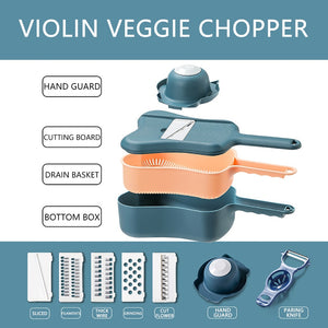 Vegetable Cutter Multifunctional 8 In 1 Vegetables Slicer Carrot Potato Onion Chopper With Basket Grater Kitchen Accessorie Tool