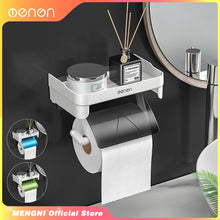 Load image into Gallery viewer, MENGNI Wall Mount Toilet Paper Holder no Drill Bathroom Tissue Dispenser Self-adhesive Kitchen Roll Paper Rack  stand Accessory
