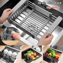 Load image into Gallery viewer, Adjustable Kitchen Stainless Steel Sink Rack Telescopic Sink Dish Rack Sink Holder Organizer
