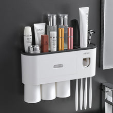 Load image into Gallery viewer, VOGSIC 1/2/3/4/5 Cups Toothbrush Holder Storage Rack With Drawer Toothpaste Squeezer Organizer For Home Bathroom Accessories Set
