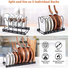 Load image into Gallery viewer, 2pcs Expandable Pot Pan Lid Rack Bakeware Cupboard Organizer
