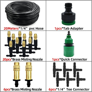 5M-30M Outdoor Misting Cooling System Garden Irrigation Watering 1/4&#39;&#39; Brass Atomizer Nozzles