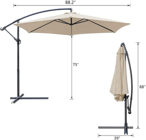 Offset Umbrella 10FT Cantilever Patio Hanging Umbrella