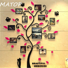 Load image into Gallery viewer, 3D Acrylic Sticker Tree Mirror Wall Decals DIY Photo Frame Family Photo for Living Room
