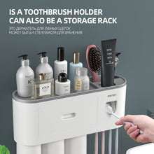 Load image into Gallery viewer, CMXIO Toothbrush Holder With Toothpaste Dispenser 1/2/3/4/5Cups Storage Rack Set
