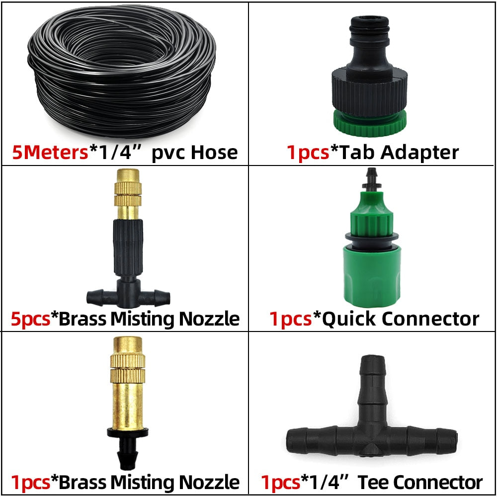5M-30M Outdoor Misting Cooling System Garden Irrigation Watering 1/4'' Brass Atomizer Nozzles