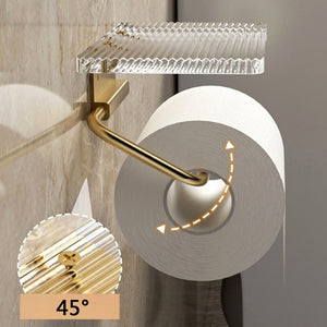 Toilet Paper Holder Acrylic and Aluminum Alloy Material European Royal Noble Waterproof