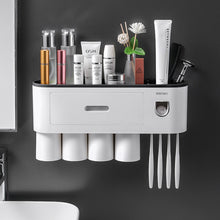 Load image into Gallery viewer, CMXIO Toothbrush Holder With Toothpaste Dispenser 1/2/3/4/5Cups Storage Rack Set
