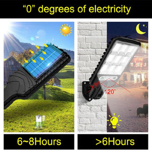 Solar Street Lights Outdoor Waterproof Motion Sensor Wall LED Lamp with 3 Mode Energy Powered