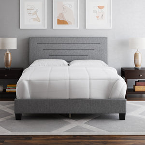 Luxembourg Upholstered Faux Leather Platform Bed, Full, Blue  Bedroom Set  Bedroom Furniture  Bed Frame Queen