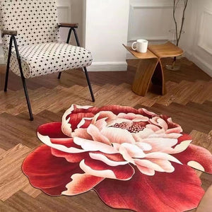 Blue Flower Shaped Carpets for Living Room Sofa Table Mat Anti-skid Floor Mat Bedroom Decor
