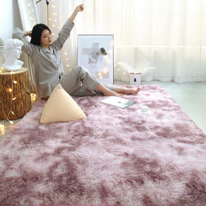 Nordic tie-dye carpet wholesale plush living room bedroom bed blanket floor cushion home