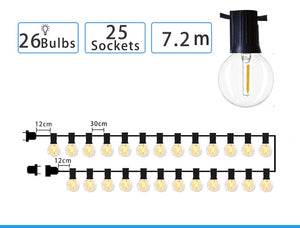 G40 Globe Outdoor LED String Lights Plastic Shatterproof Bulbs Waterproof for  Patio Garden Outside Backyard Christmas