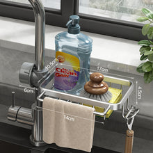 Load image into Gallery viewer, Kitchen Space Aluminum Sink Drain Rack Sponge Storage Faucet Holder Soap Drainer Shelf Basket Organizer
