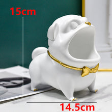 Load image into Gallery viewer, Resin Décor Dog Statue Butler with Tray for Storage Table Live Room French Bulldog Ornaments Decorative Sculpture Craft Gift
