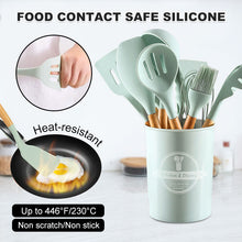Load image into Gallery viewer, Silicone Kitchen Utensils Set Non-Stick Cookware for Kitchen Wooden Handle Spatula Egg Beaters Kitchenware Kitchen Accessories
