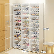 Load image into Gallery viewer, Hot Sale Fold Plastic Shoe Boxes Thickened Transparent Stackable Shoe Organizer
