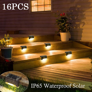 Warm White LED Solar Lamp Path Stair Outdoor Garden Lights Waterproof Solar Power