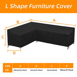 Waterproof Furniture Covers Rainproof Anti-UV Outdoor L Shape Corner Sofa Cover Rattan Patio Garden All-Purpose Protective Cover