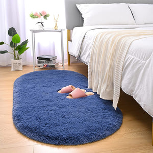 NOAHAS Oval Plush Carpet Soft Shaggy Rug for Kids Children Bedroom Living Room Furry Non-slip Bedroom Mats Home Decoration