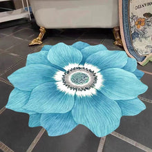Load image into Gallery viewer, Blue Flower Shaped Carpets for Living Room Sofa Table Mat Anti-skid Floor Mat Bedroom Decor
