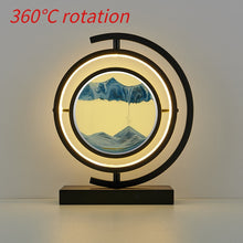 Load image into Gallery viewer, LED quicksand painting hourglass art unique decorative sand painting night light bedroom decoration glass hourglass table lamp
