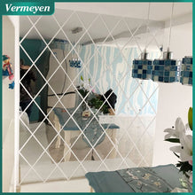 Load image into Gallery viewer, 3D Mirror Wall Sticker 17/32/58Pcs DIY Diamonds Rhombus Acrylic Mirror Surface Wall Stickers Living
