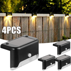4PCS Solar LED Light Outdoor Garden Stair Wall Garden Lights Pathway Yard Patio Steps Lamps Solar