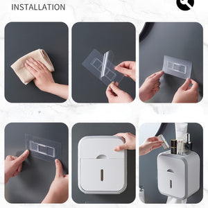 Punch-free Toilet Paper Holder Box Waterproof Tissue Storage Box  Bathroom Rack