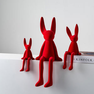 Creative Rabbit Statue Nordic Home Living Room Decoration Kawaii Room Decor Desk Accessories Miniatures Figurines for Interior