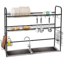 Load image into Gallery viewer, Adjustable Dish Racks, Stainless Steel, Silver Kitchen Storage  Organizer
