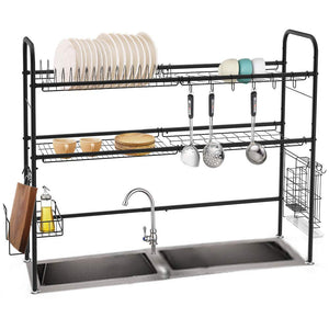 Adjustable Dish Racks, Stainless Steel, Silver Kitchen Storage  Organizer