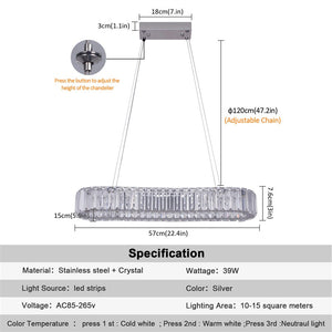 Modern K9 Crystal Led Chandelier Lights Home Lighting Chrome Lustre Chandeliers Ceiling Pendant Lamp