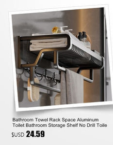 Towel Rack Punch Free Folding Holder Towel Hanger Bathroom Accessories Wall Mount Shower Hanger