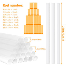 Load image into Gallery viewer, 20Pcs Cake Dowels White Plastic Cake Support Rods cake tool Straws 9.4/11.8&quot; Length cake stand
