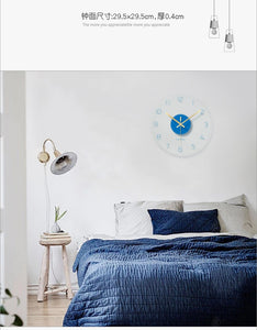 Nordic Glass Wall Clock Silent Modern Transparent Clocks Wall Watches Home Decor Bedroom Miroir