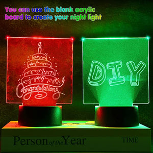 4 Pack 3D Night LED Night Light 16 Colors Light Display Base Room Restaurant Bar Store Cafe Office Display Lighting Accessories