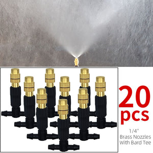 5M-30M Outdoor Misting Cooling System Garden Irrigation Watering 1/4&#39;&#39; Brass Atomizer Nozzles
