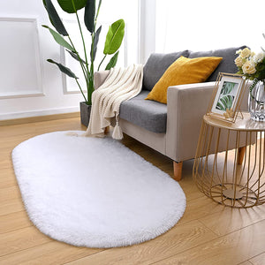 NOAHAS Oval Plush Carpet Soft Shaggy Rug for Kids Children Bedroom Living Room Furry Non-slip Bedroom Mats
