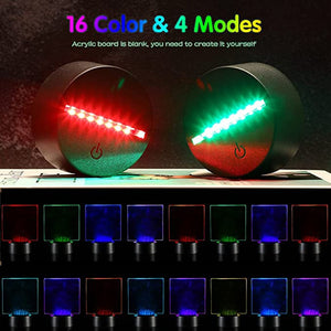 4 Pack 3D Night LED Night Light 16 Colors Light Display Base Room Restaurant Bar Store Cafe Office Display Lighting Accessories