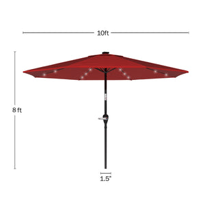 10 Foot Patio Umbrella with Solar LED Light
