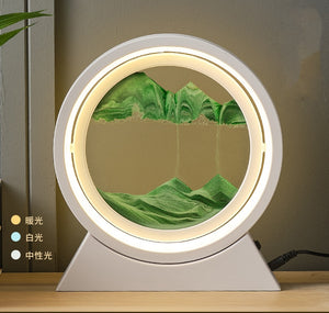 LED Light Creative Quicksand Table Lamp Moving Sand Art Picture 3D Hourglass Deep Sea Sandscape Bedroom