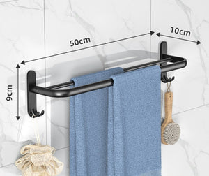 Towel Rack Punch Free Folding Holder Towel Hanger Bathroom Accessories Wall Mount Shower Hanger