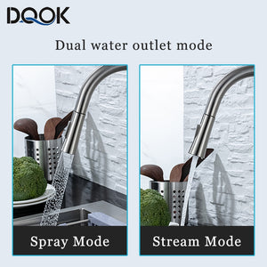 DQOK Kitchen Faucet Pull Out  Brushed Nickle Sensor Stainless Steel Black Smart Induction