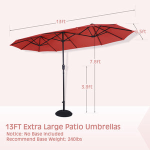 13 Ft Large Patio Umbrella Double Sided  Umbrella,Outdoor Furniture