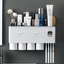 Load image into Gallery viewer, VOGSIC 1/2/3/4/5 Cups Toothbrush Holder Storage Rack With Drawer Toothpaste Squeezer Organizer For Home Bathroom Accessories Set
