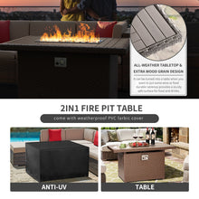 Load image into Gallery viewer, 7&amp;8Pcs Patio Furniture Outdoor Sectional Sofa With Fire Pit Table&amp;Coffe Table All Weather Rattan Outdoor Garden Furniture
